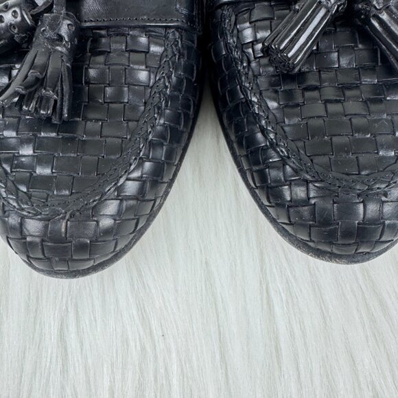 WMNS Cole Haan Megan Woven Leather Tassel Loafers Flats Sz 9B  Blk W3507 ITALY - Picture 7 of 10